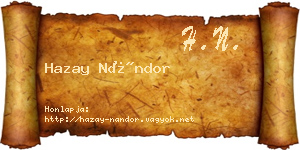 Hazay Nándor névjegykártya